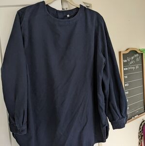 Navy Blue Ling Sleeved Top